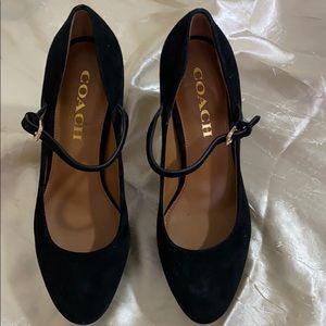 Coach black high heel platform shoes